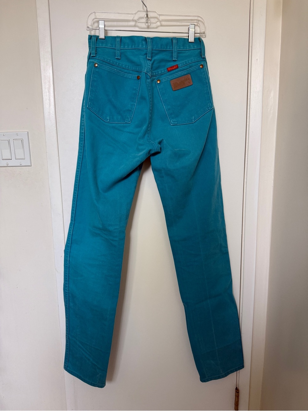 Vintage Made in USA Wrangler teal jeans